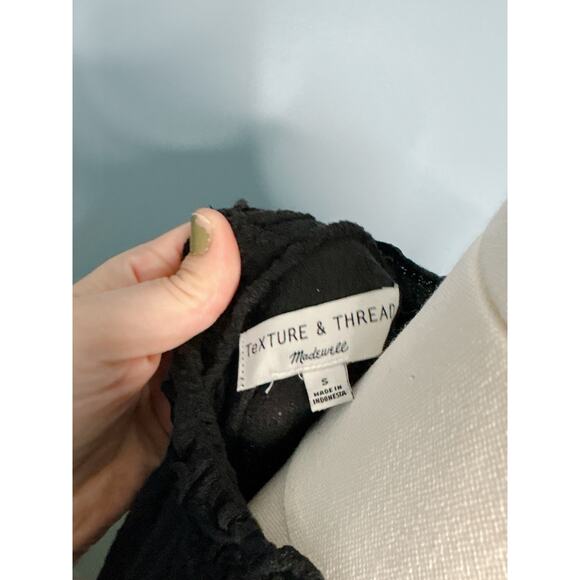 Madewell Black Mock Neck Top Small Long Sleeve - Picture 8 of 8